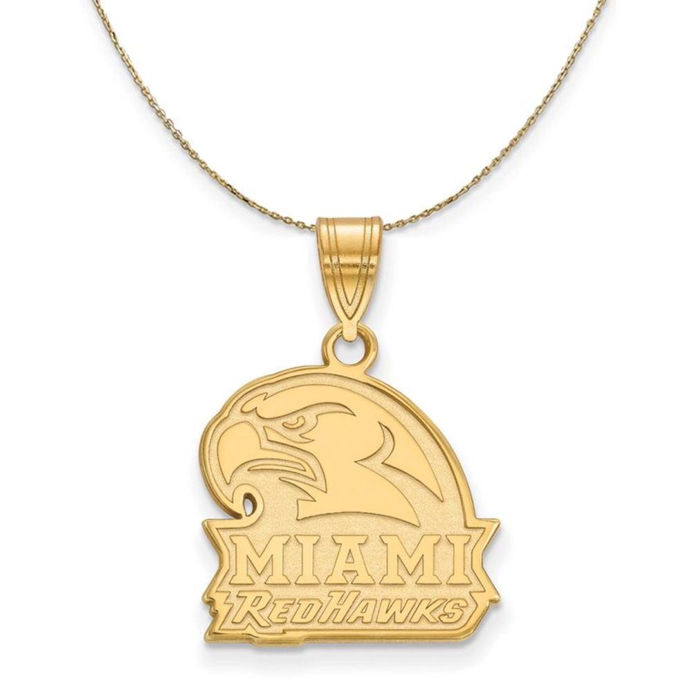 14k Yellow Gold Miami U Medium Logo Necklace - 22 Inch